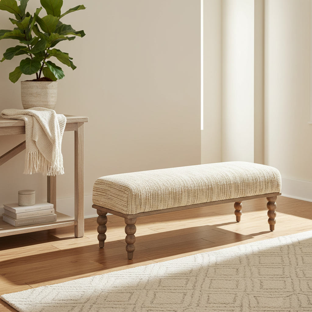 Mercana Alder 55" x 17" x 18" Solid Wood Bench