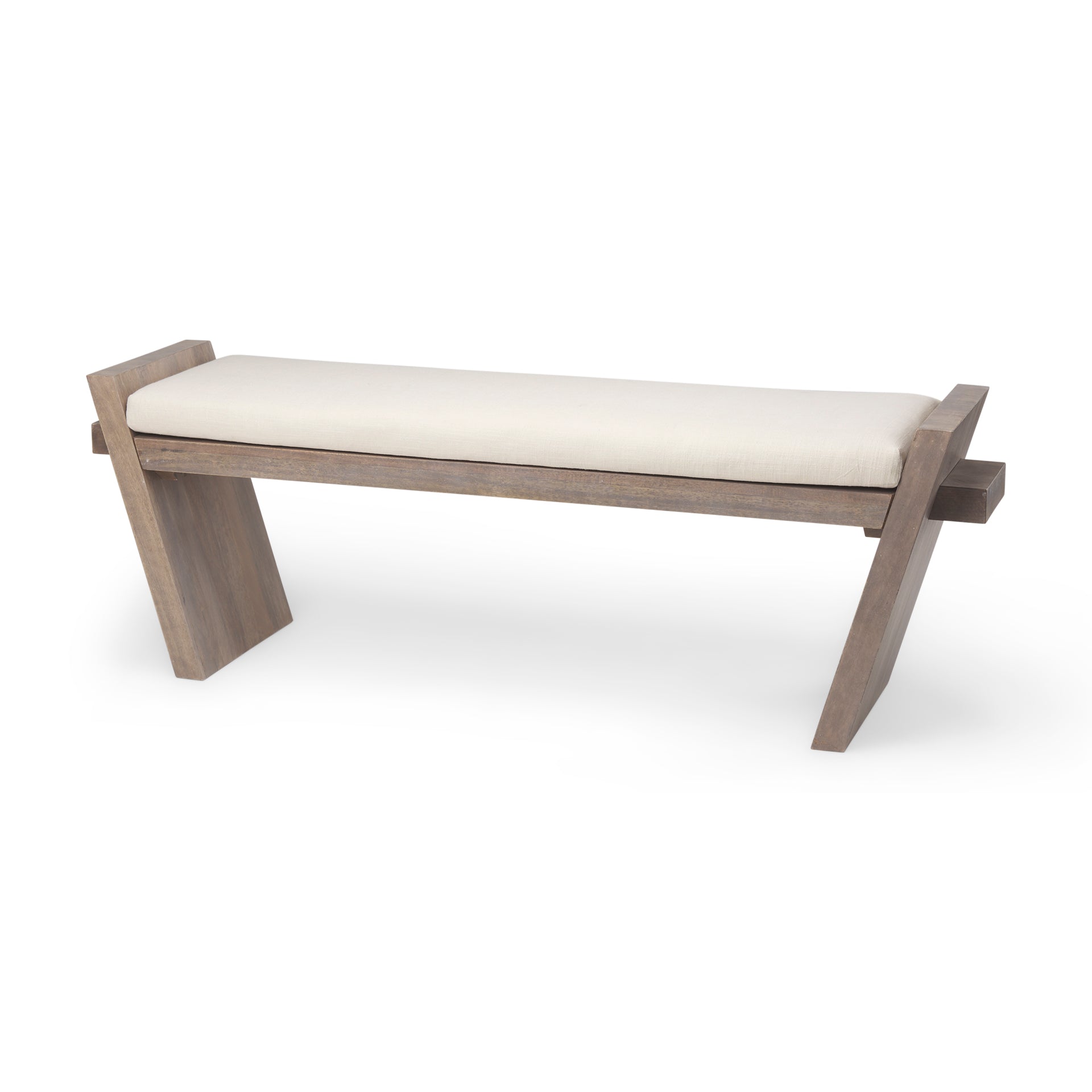 Mercana Elaine 58" x 14.8" x 20" Solid Wood,Upholstered Bench