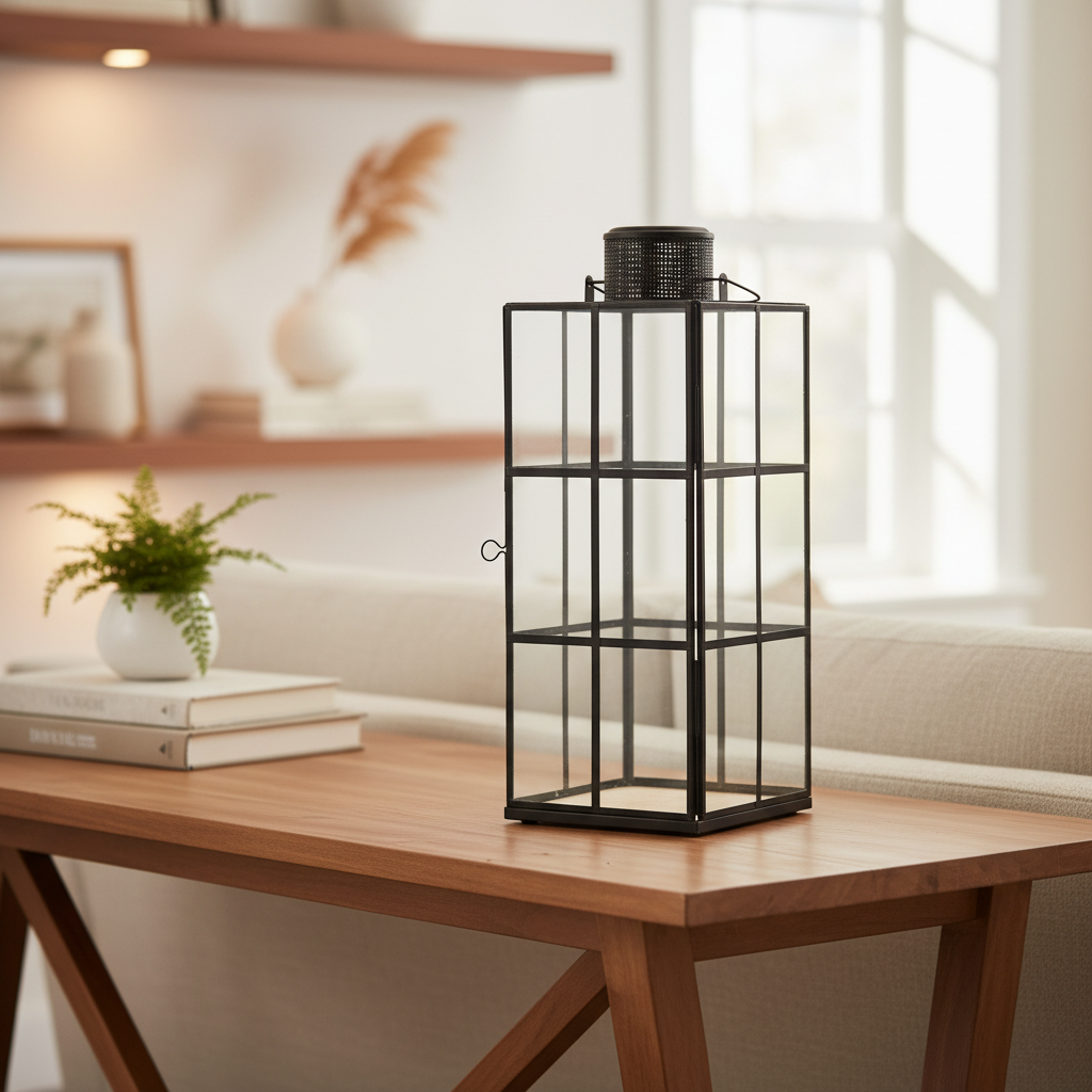 Mercana Gamfield 6.1" x 6.1" x 16.7" Metal Lantern