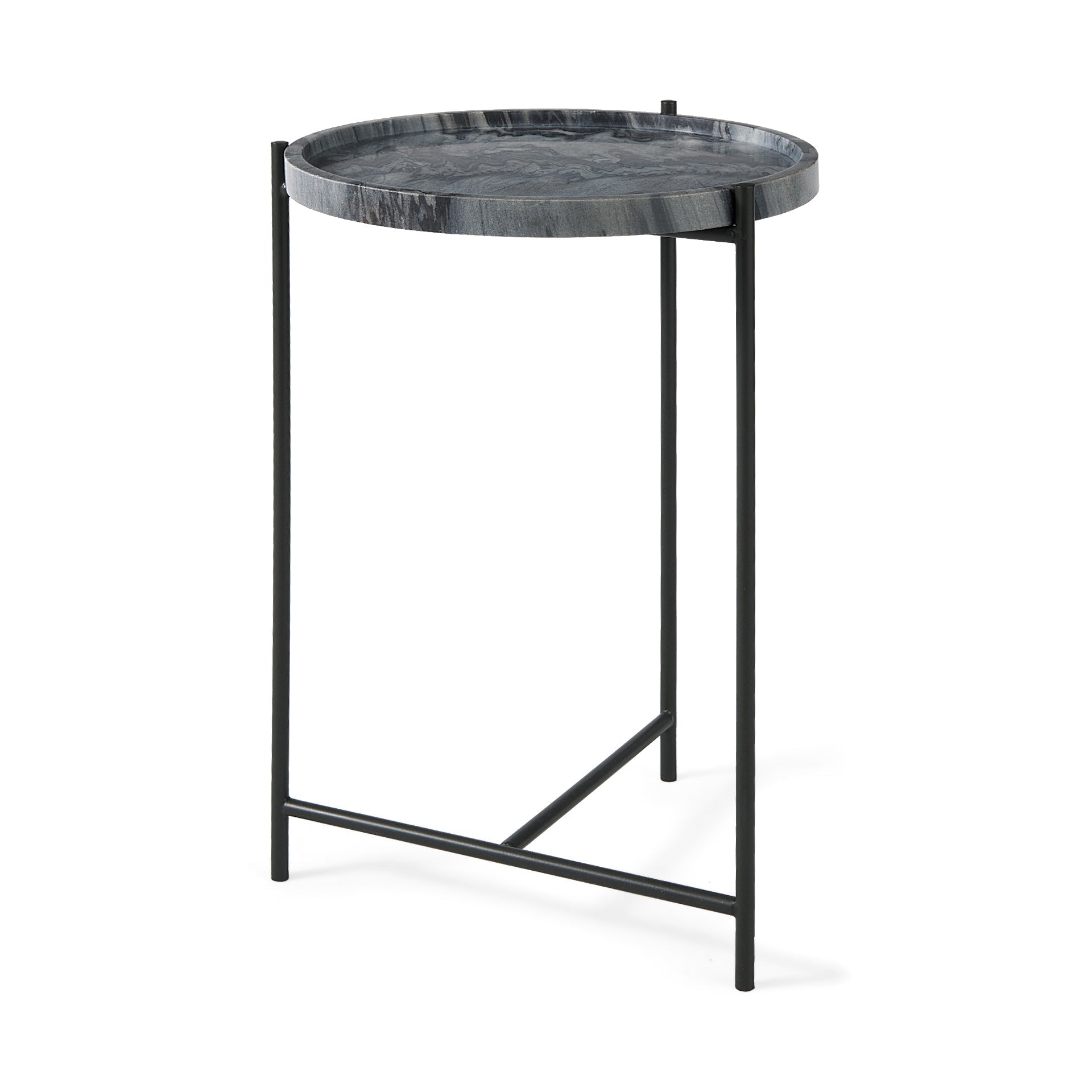 Mercana Stella 16.5" x 16.5" x 23" Marble Side Table
