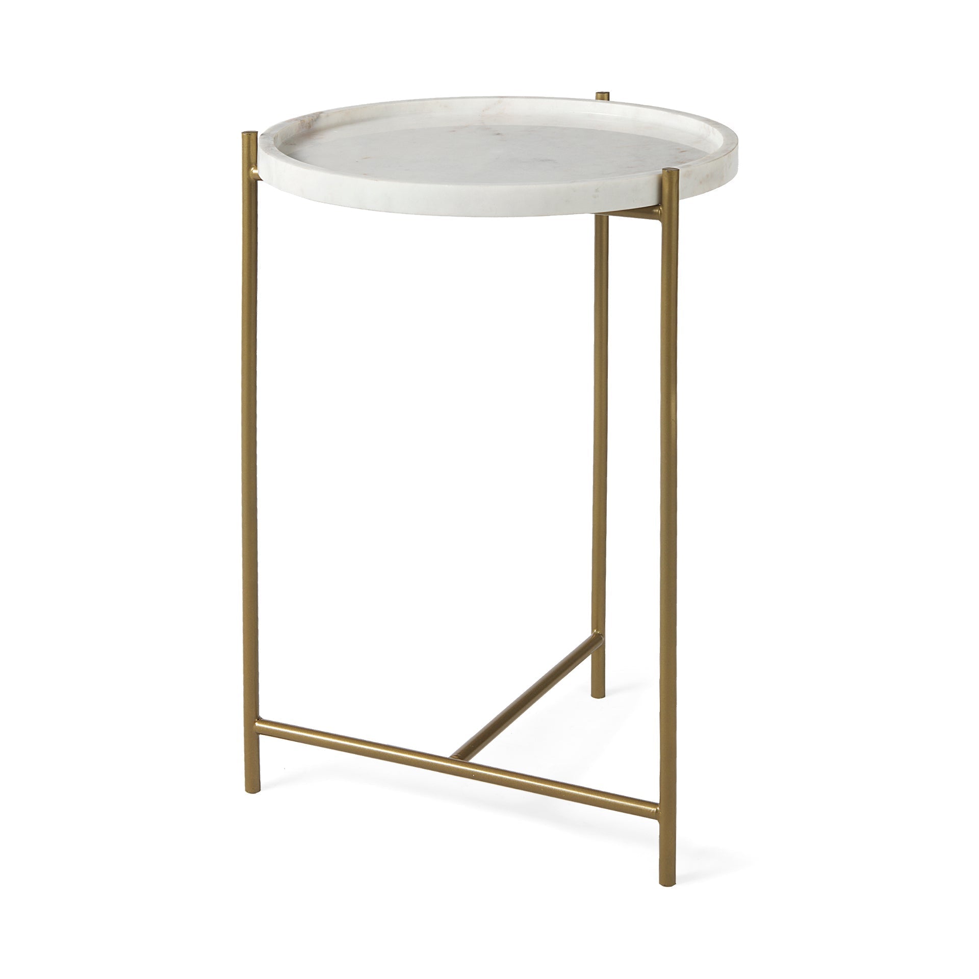 Mercana Stella 16.5" x 16.5" x 23" Marble Side Table