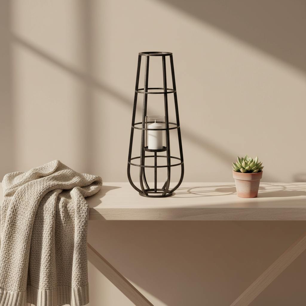 Mercana Bella 12.2" x 11.8" x 30.1" Metal Lantern