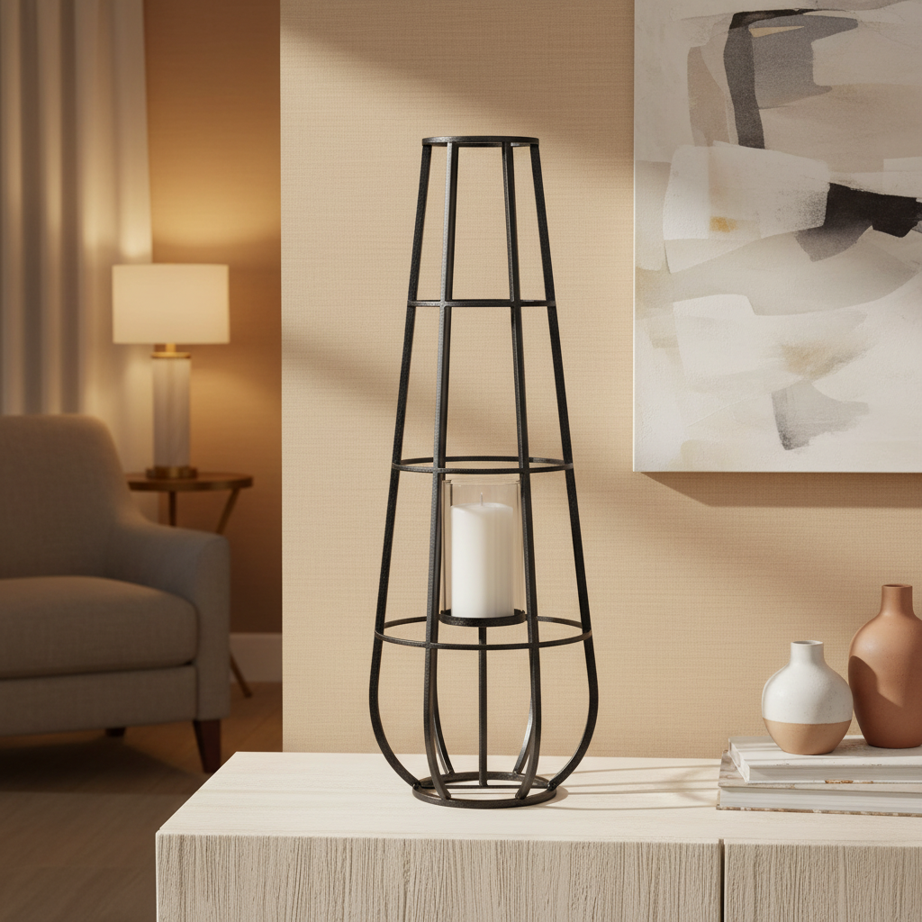 Mercana Bella 14.2" x 13.2" x 40" Metal Lantern