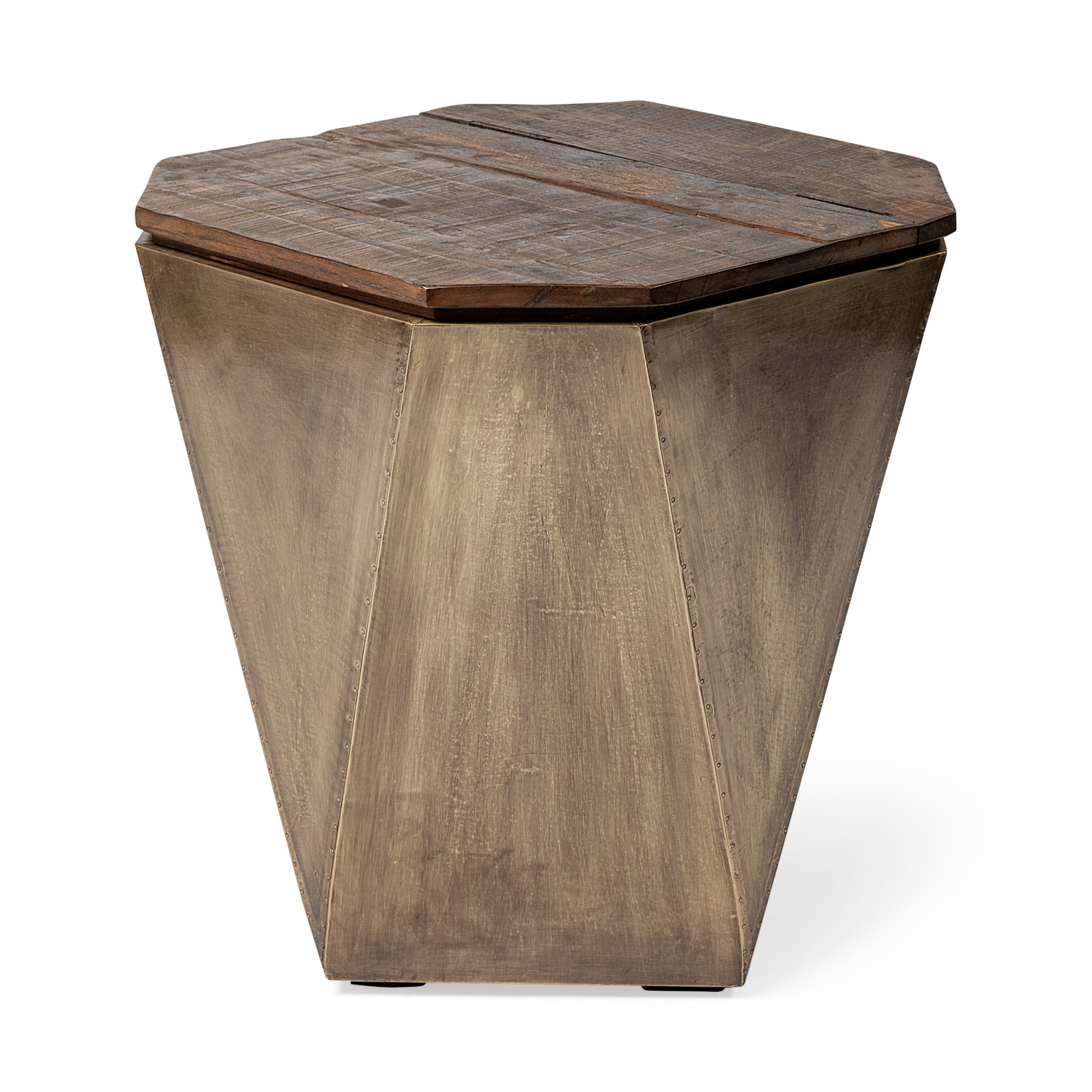 Mercana Esagono 19" x 19" x 21" Metal Side Table