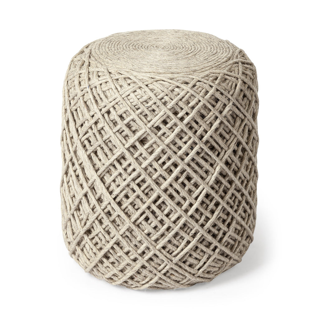 Mercana Allium 15.8" x 15.8" x 17.8" Wool Pouf