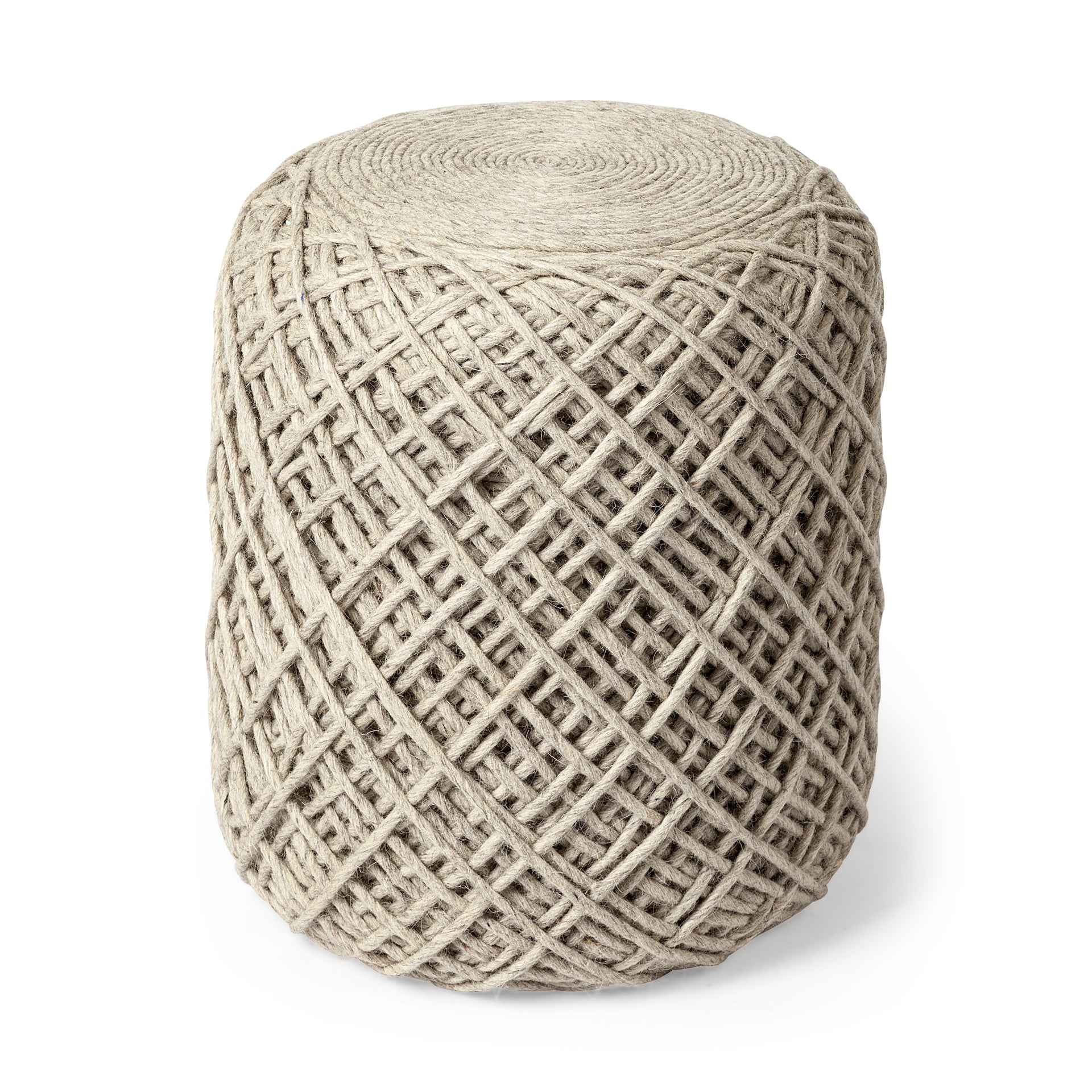 Mercana Allium 15.8" x 15.8" x 17.8" Wool Pouf