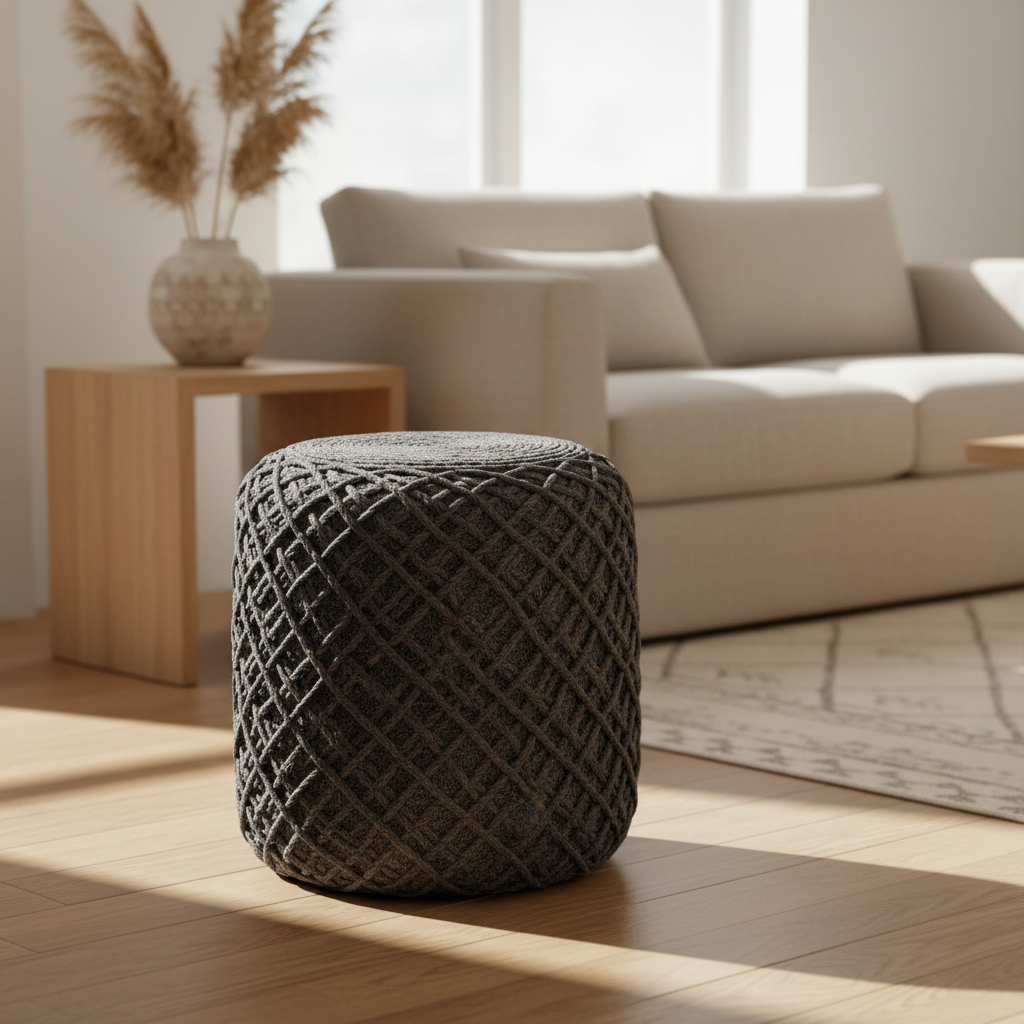 Mercana Allium 15.8" x 15.8" x 17.8" Fabric Pouf