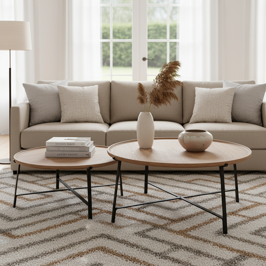 Mercana Helios 41" x 41" x 18" Solid Wood Coffee Table