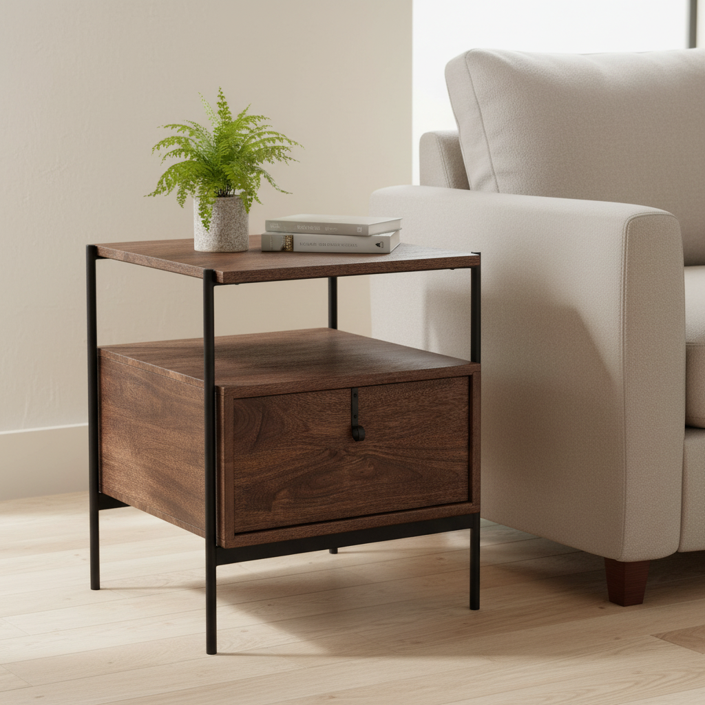 Mercana Glenn 20" x 21" x 24" Solid Wood Side Table