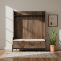 Mercana Glenn 55.5" x 16.5" x 70" Solid Wood Hall Tree