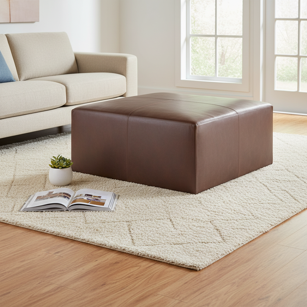Mercana Minara 36" x 36" x 16" Wood Ottoman
