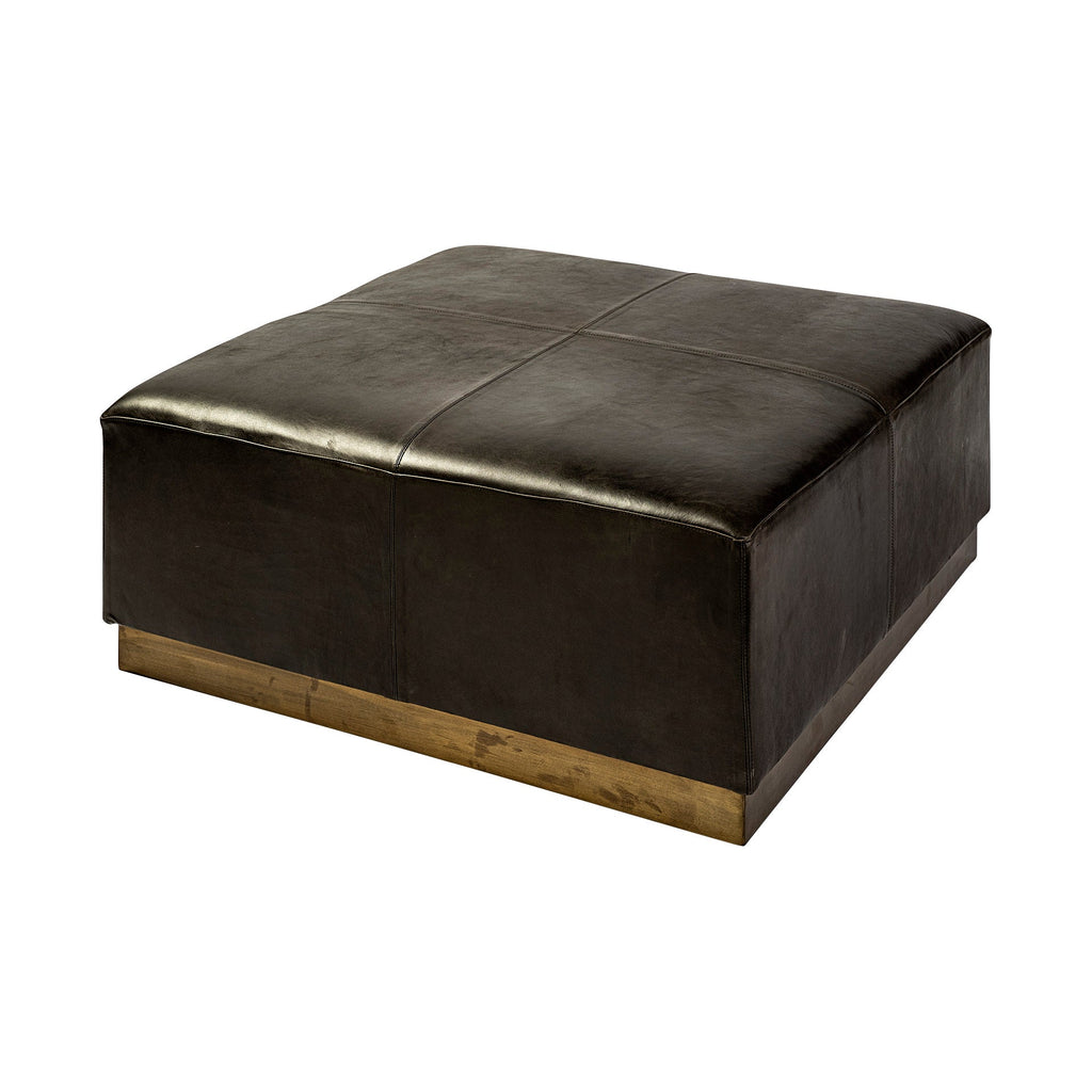 Mercana Minara 36" x 36" x 16" Leather Ottoman