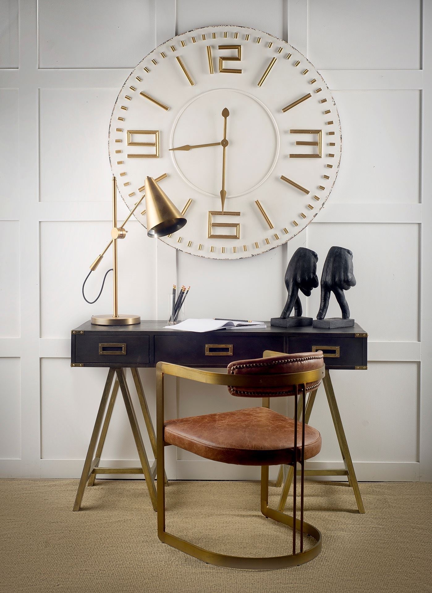 Mercana Fragon 8.5" x 27" x 26" Metal Table Lamp