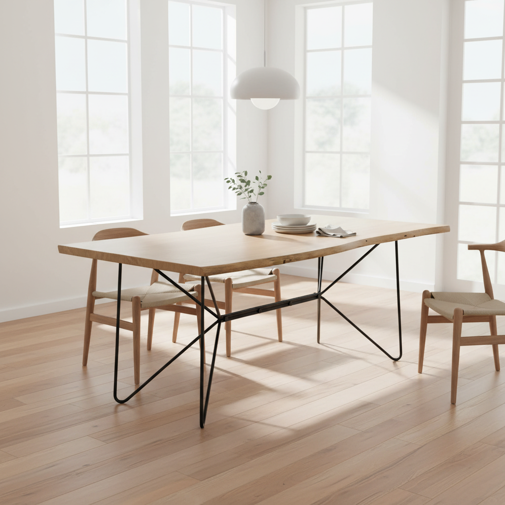 Mercana Papillion 84" x 40" x 30" Solid Wood Dining Table