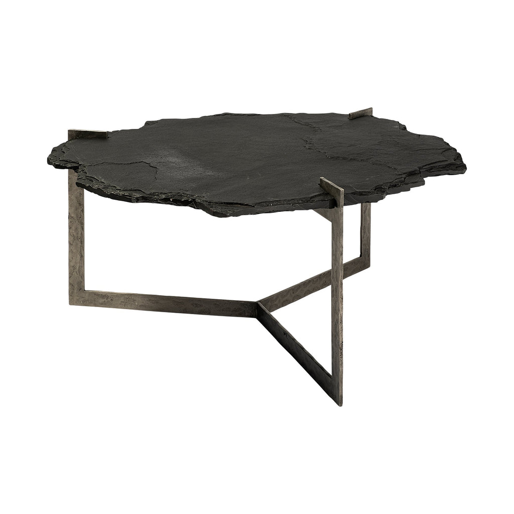 Mercana Shale 37" x 37" x 17.5" Stone Coffee Table