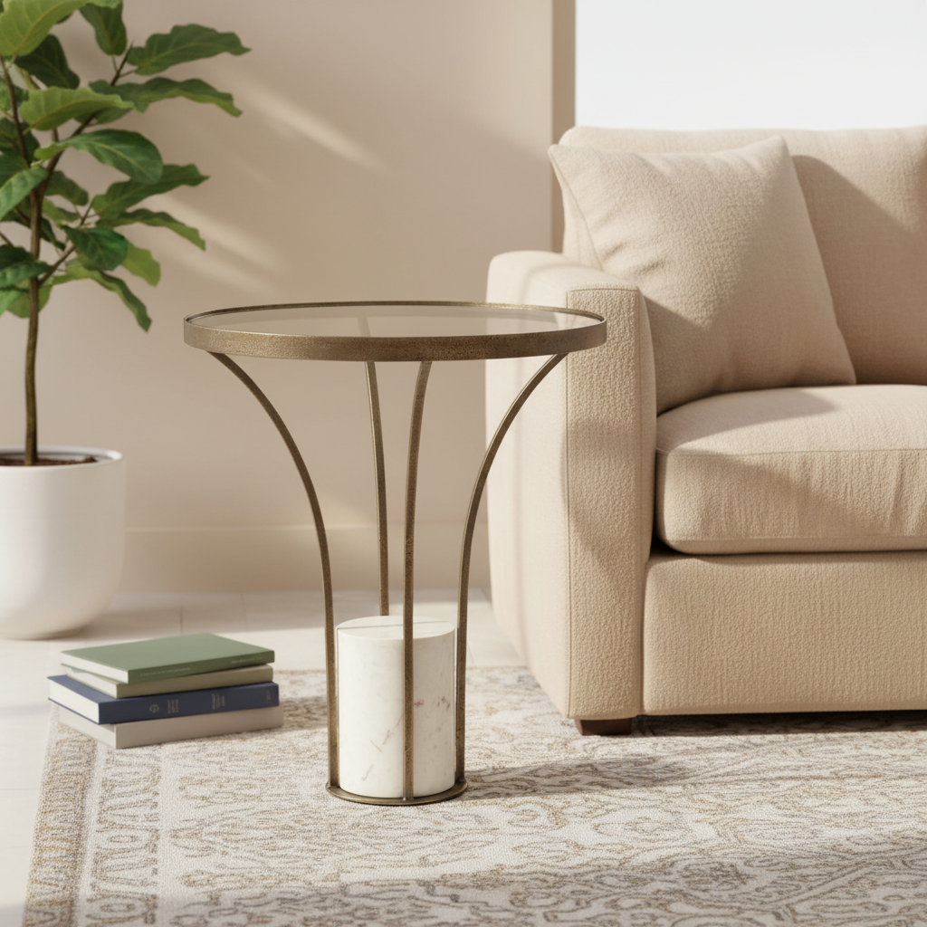 Mercana Jacinta 21" x 21" x 24" Metal Side Table