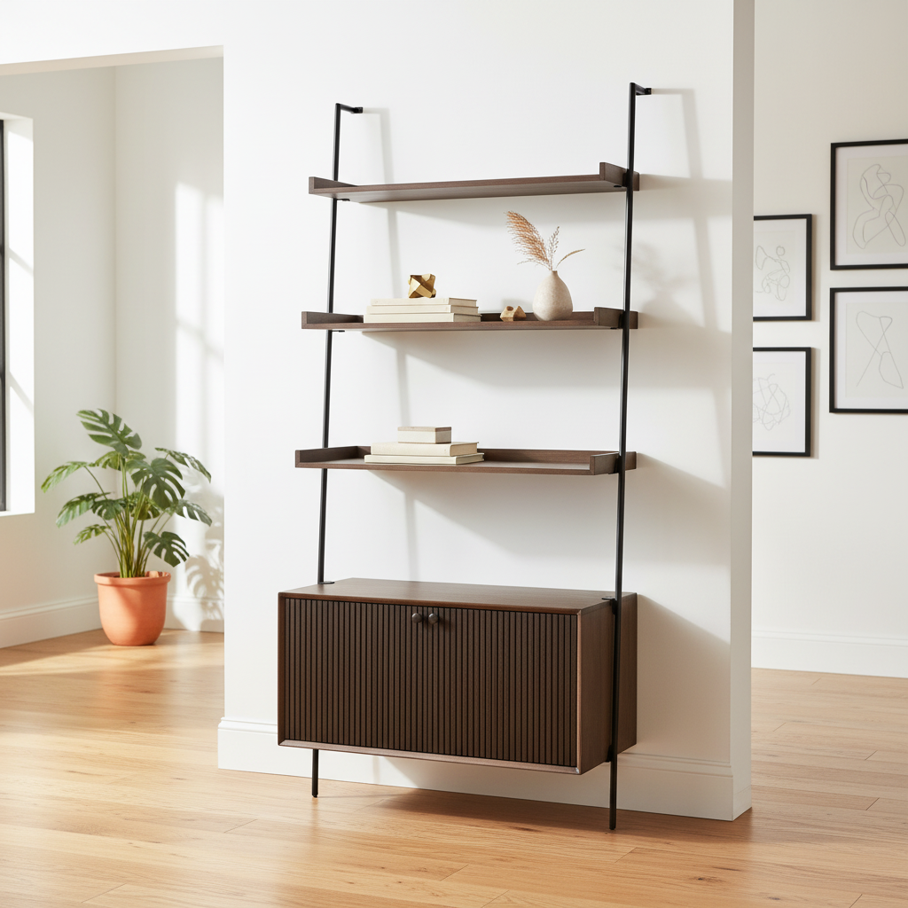 Mercana Grace 37.5" x 20" x 82" Solid Wood Wall Shelf