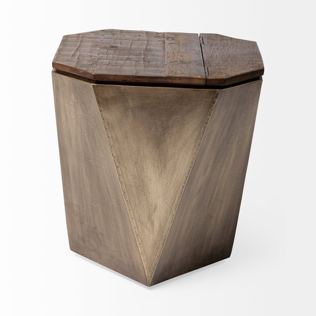 Mercana Esagono 19" x 19" x 21" Metal Side Table