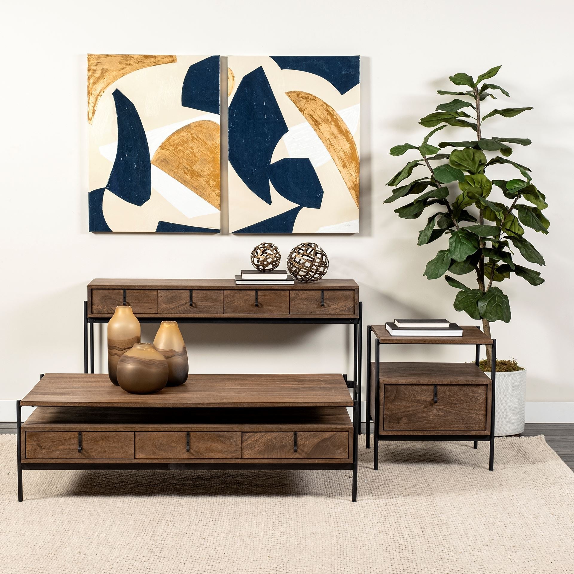 Mercana Glenn 20" x 21" x 24" Solid Wood Side Table