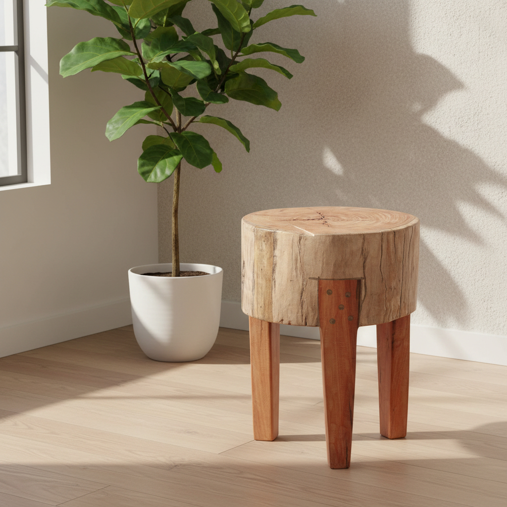 Mercana Asco 13" x 13" x 18" Solid Wood Stool