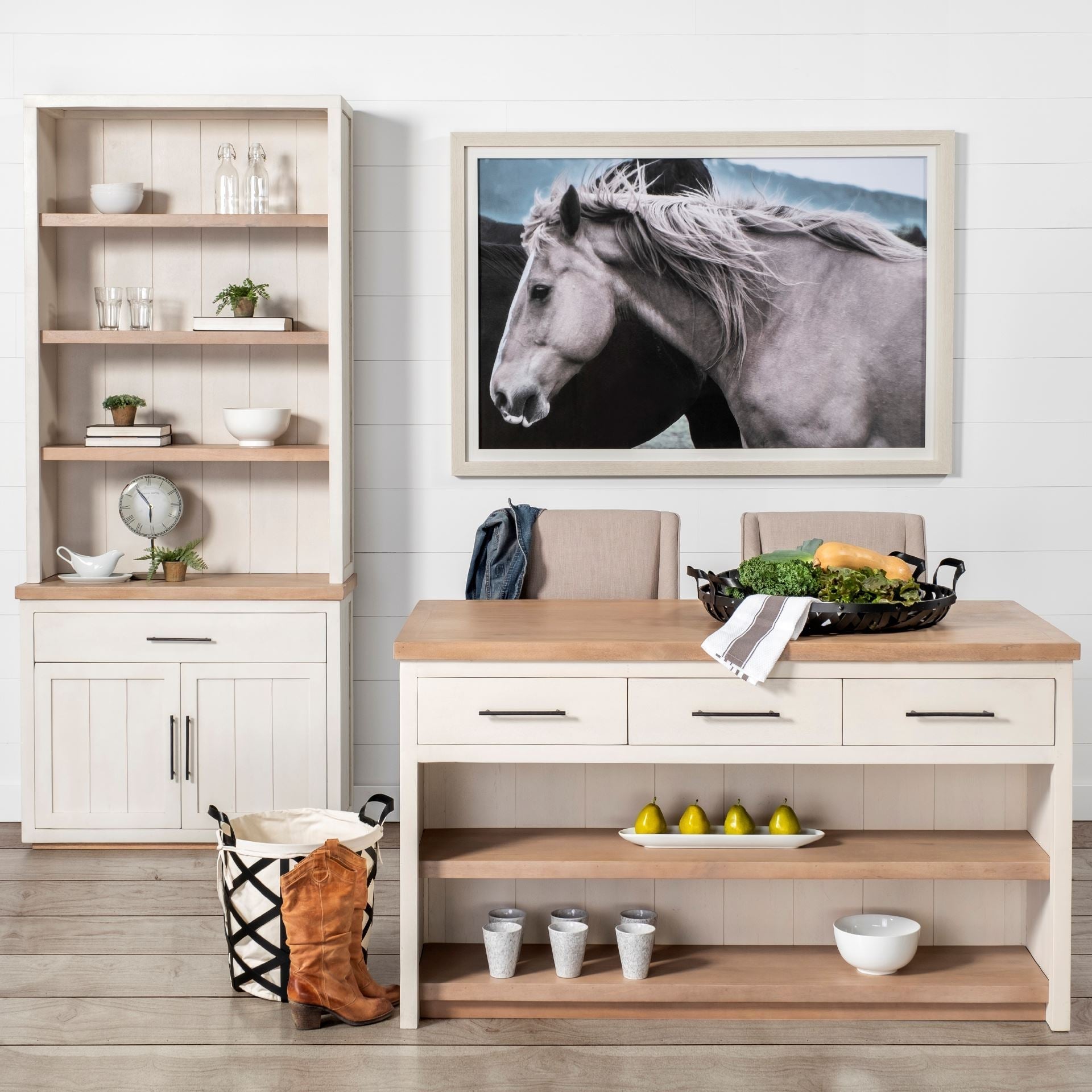 Mercana Fairview 39" x 17" x 90" Solid Wood Wall Shelf
