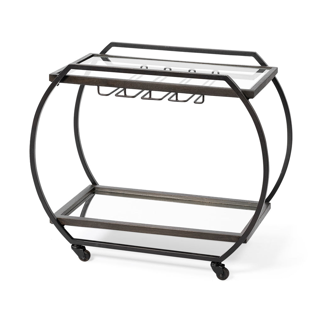 Mercana Chriselle 38" x 18.5" x 32.5" Bar Cart