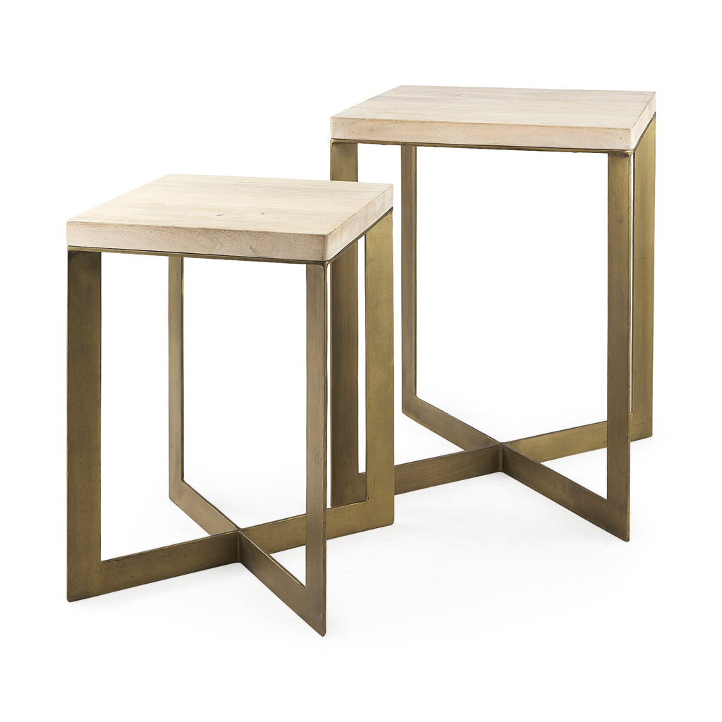 Mercana Faye 19" x 19" x 26" Solid Wood Side Table