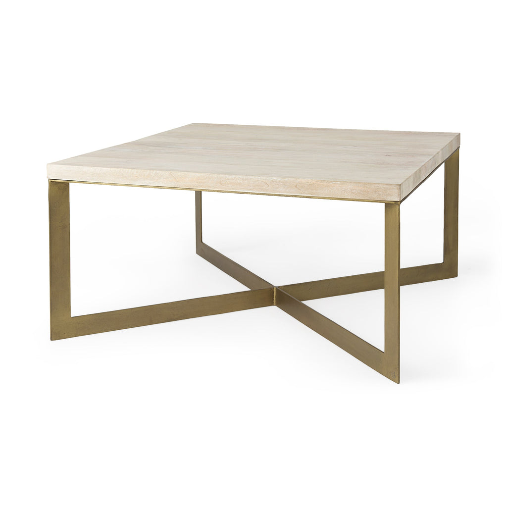 Mercana Faye 34" x 34" x 17" Solid Wood Coffee Table
