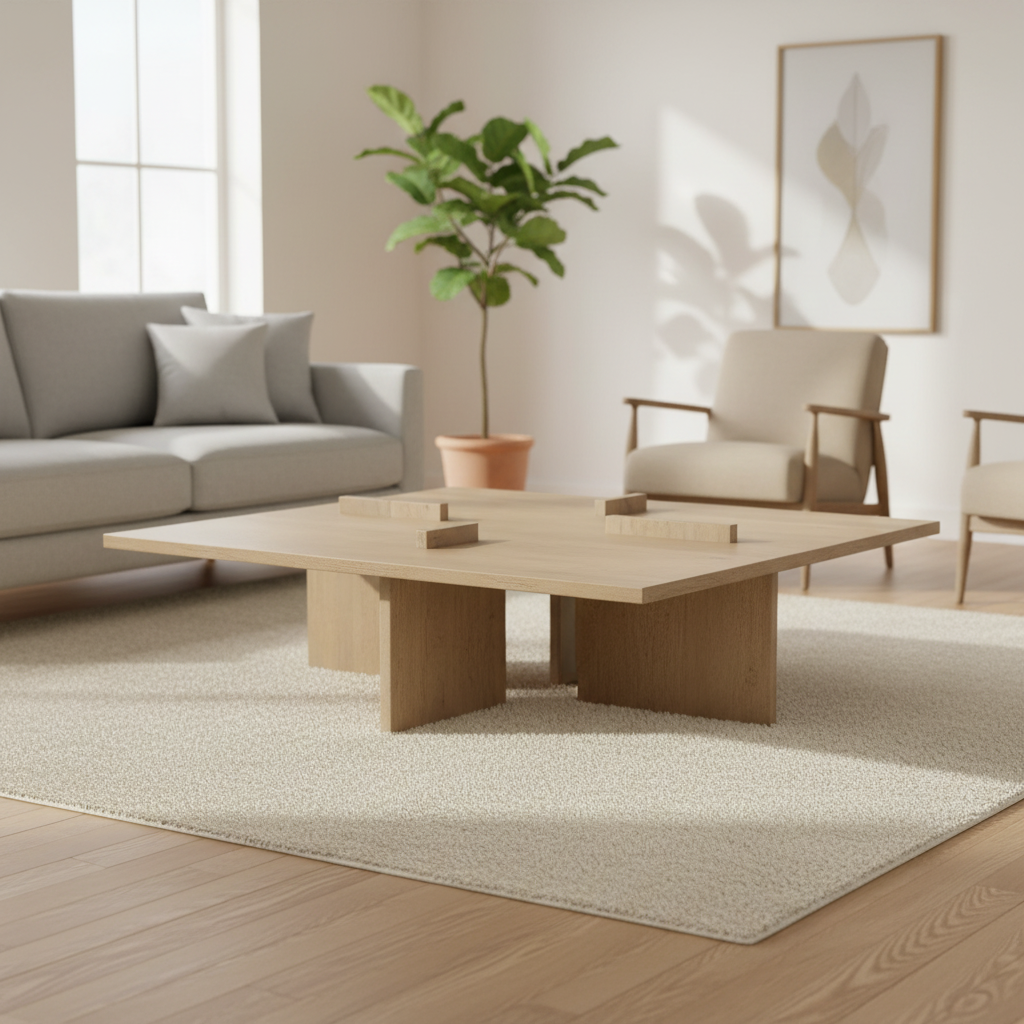 Mercana Aida 56" x 34" x 15.5" Solid Wood Coffee Table