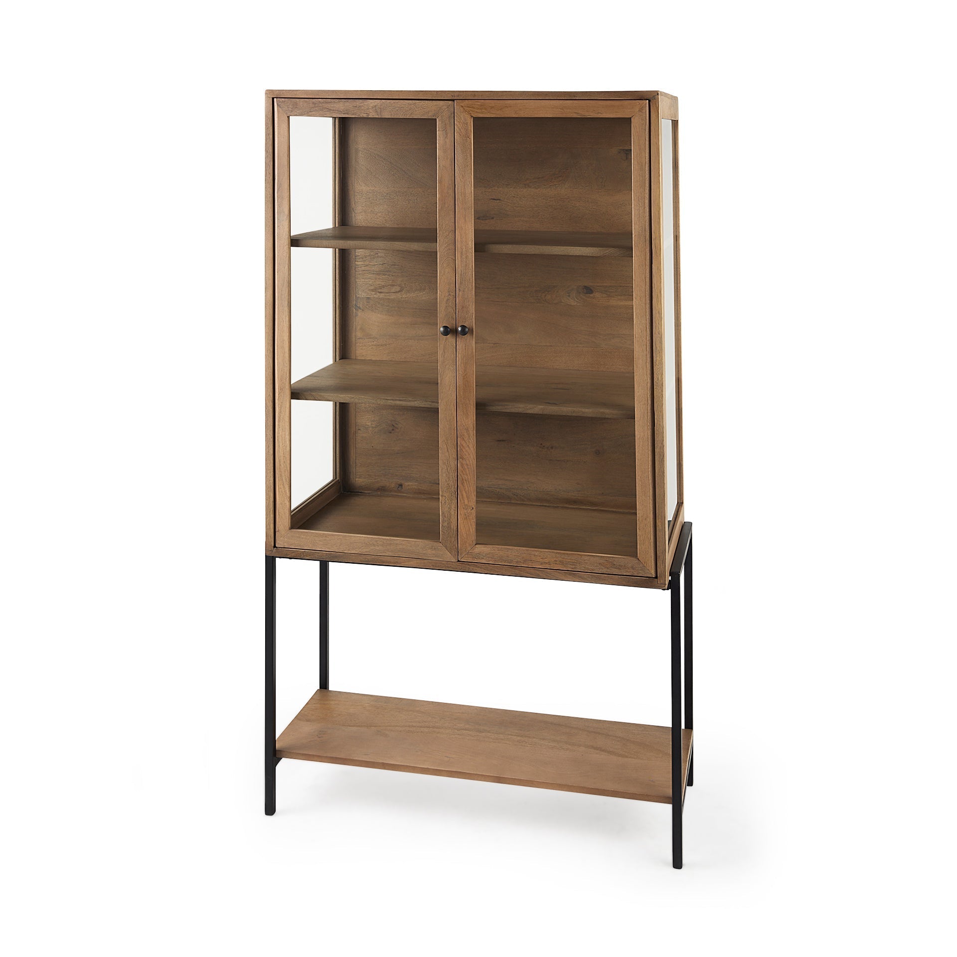 Mercana Arelius 36" x 18.8" x 63" Solid Wood Display Cabinet