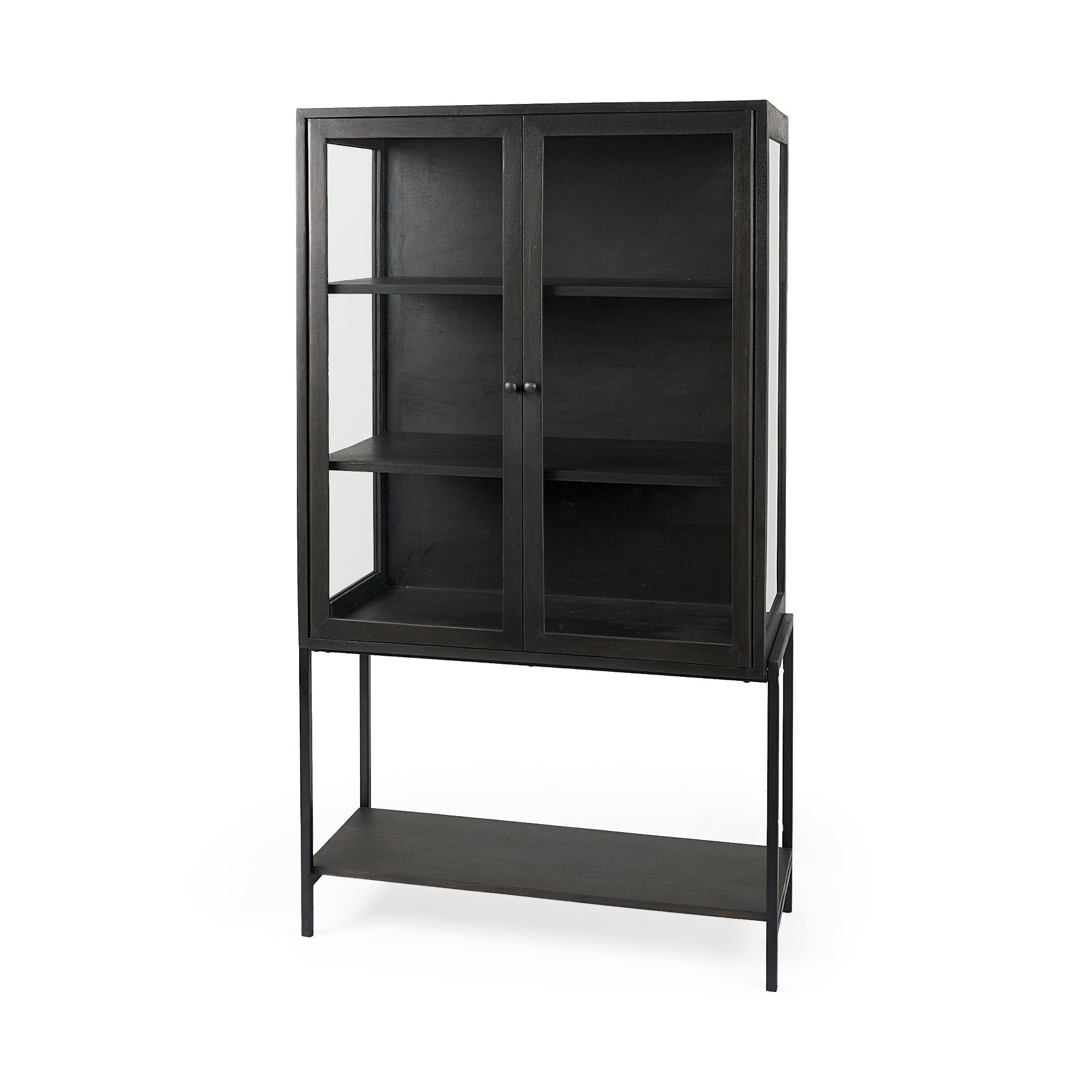 Mercana Arelius 36" x 18.8" x 63" Solid Wood Display Cabinet