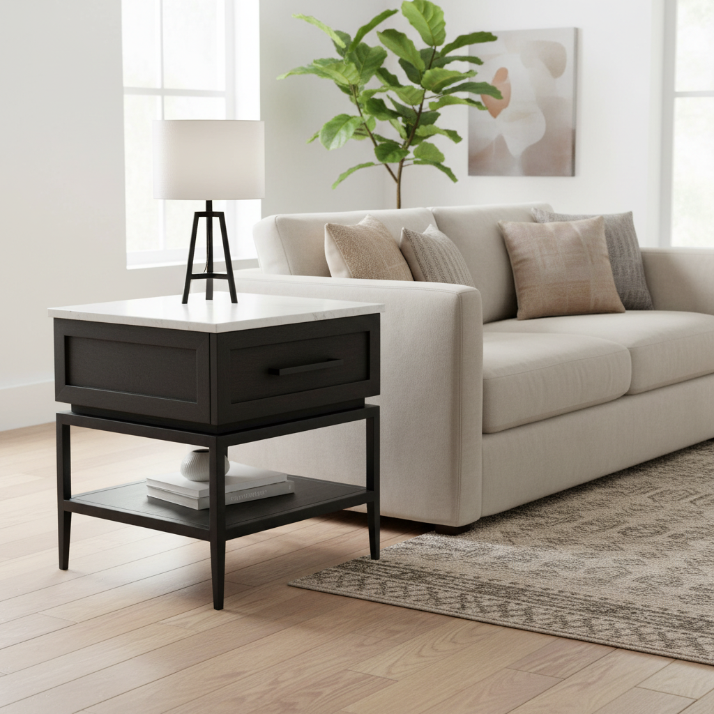 Mercana Divina 22" x 22" x 22" Solid Wood Side Table