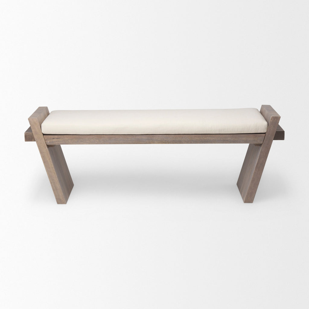Mercana Elaine 58" x 14.8" x 20" Solid Wood,Upholstered Bench