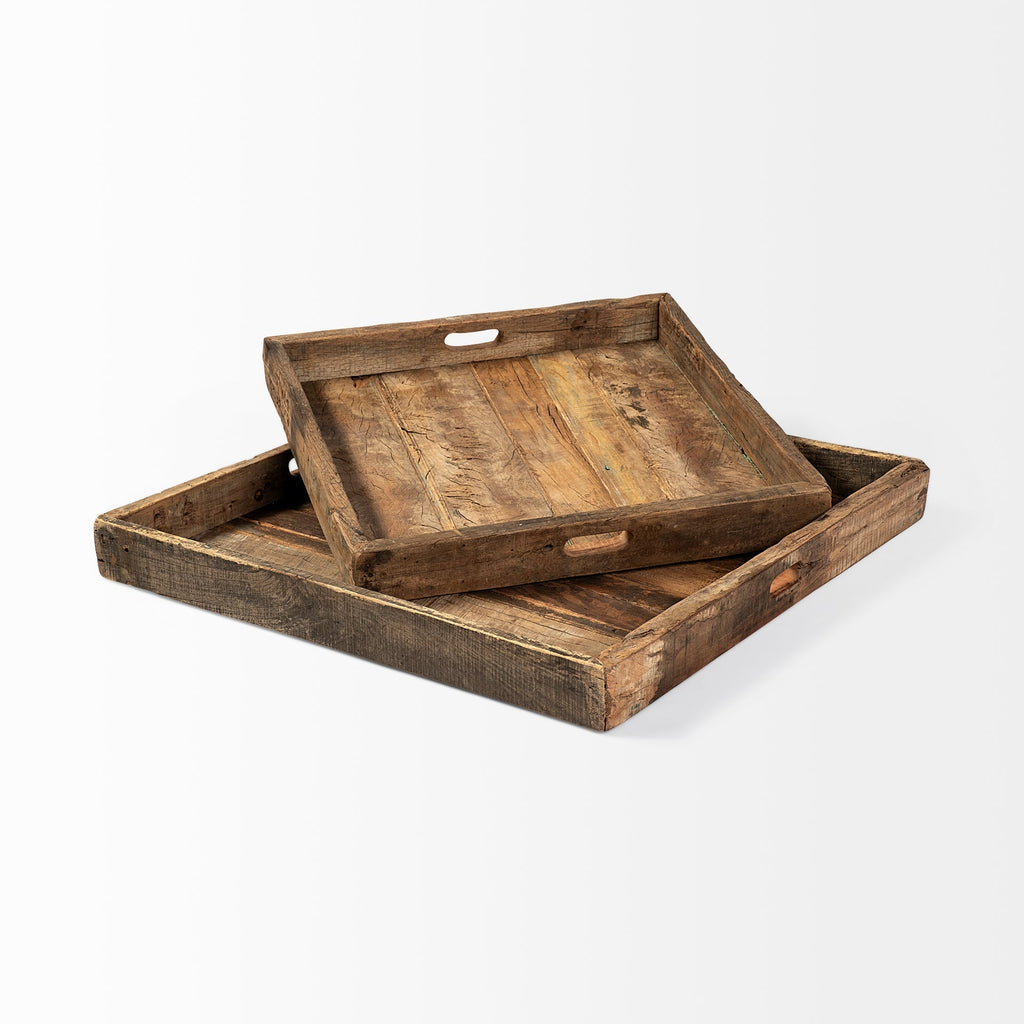 Mercana Carson 24" x 24" x 3" Solid + Manufactured Wood Tray