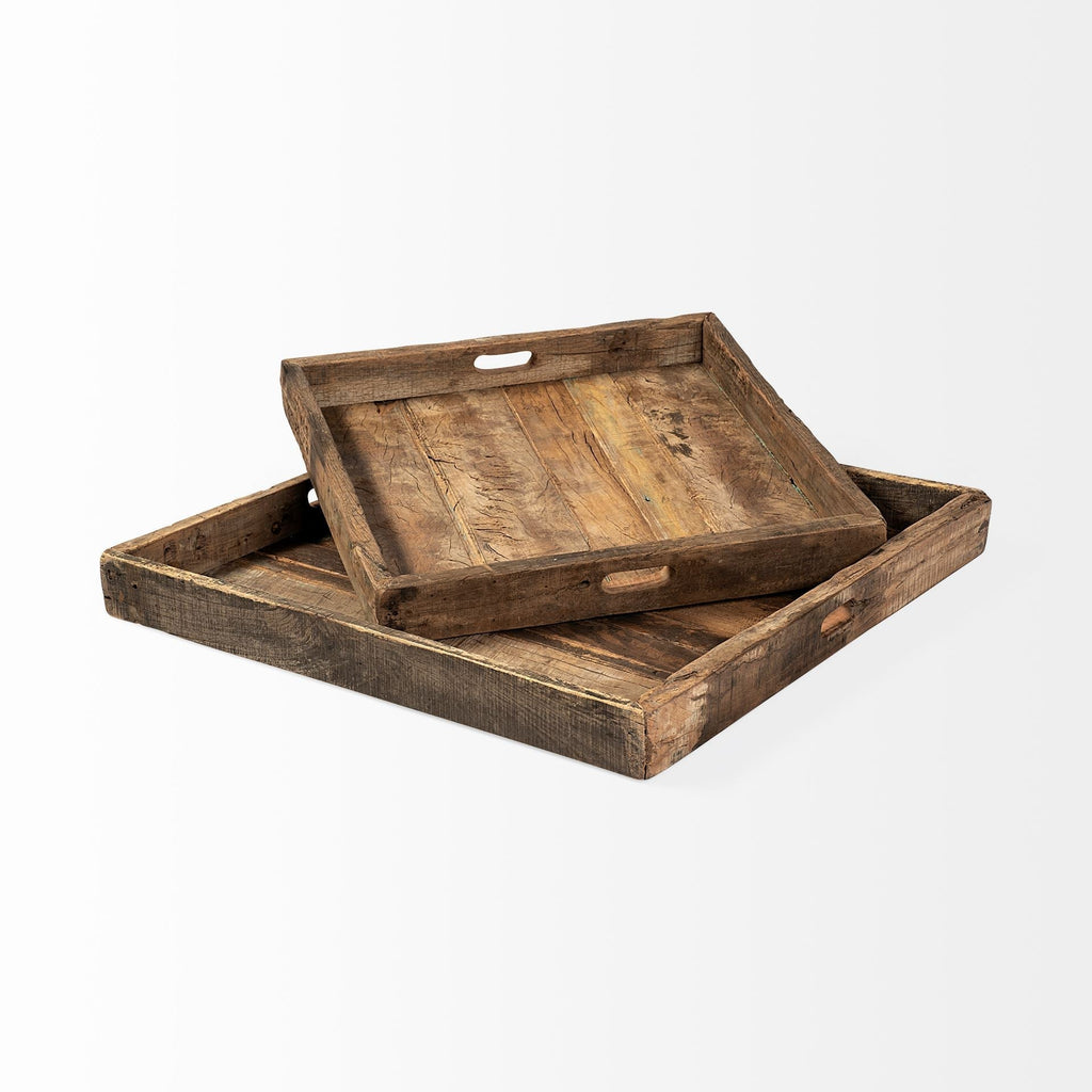 Mercana Carson 30" x 30" x 3" Solid + Manufactured Wood Tray