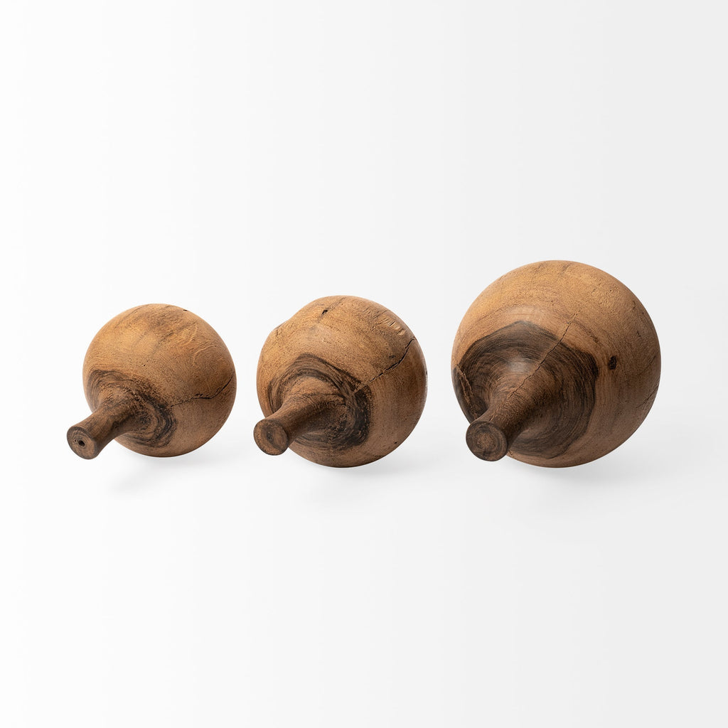 Mercana Afra 5.8" x 5.8" x 7" Solid Wood Decorative Object