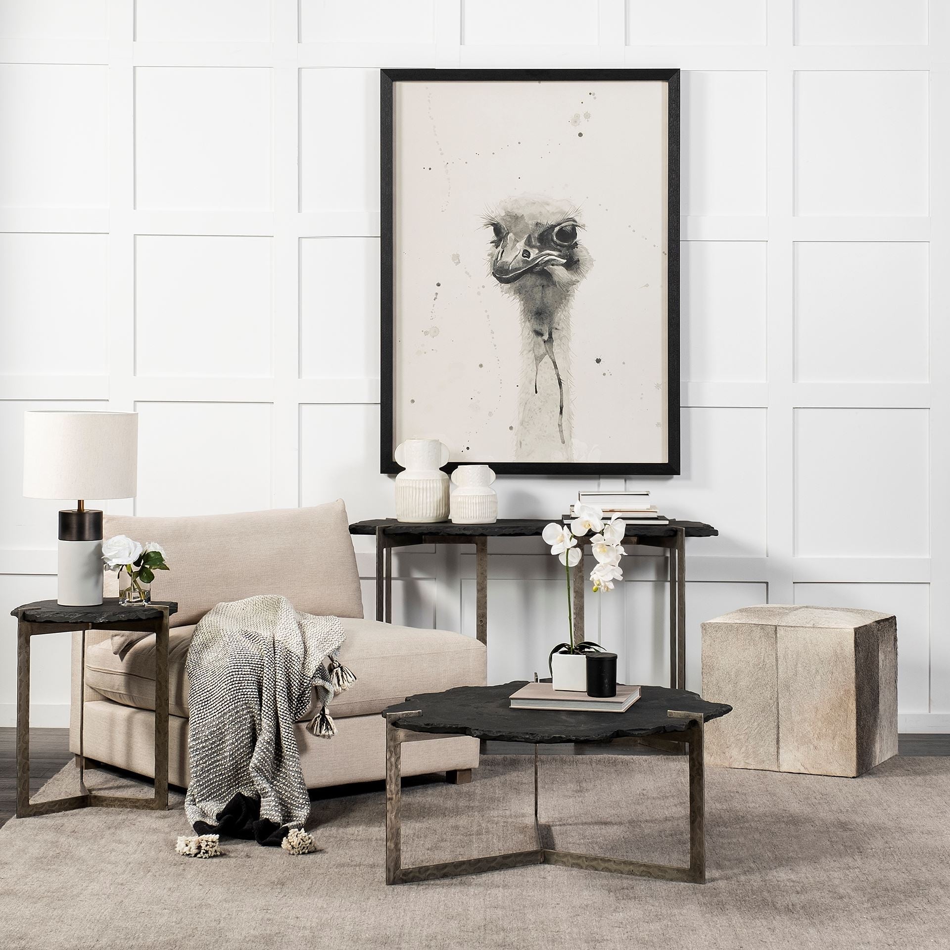 Mercana Shale 50" x 19.5" x 30.5" Iron Console Table