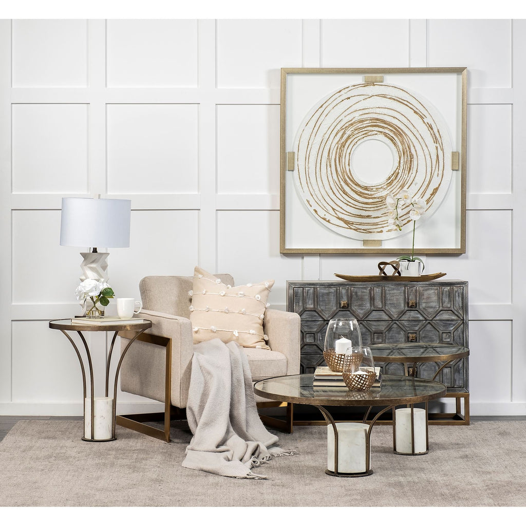 Mercana Jacinta 36" x 36" x 16" Glass Coffee Table