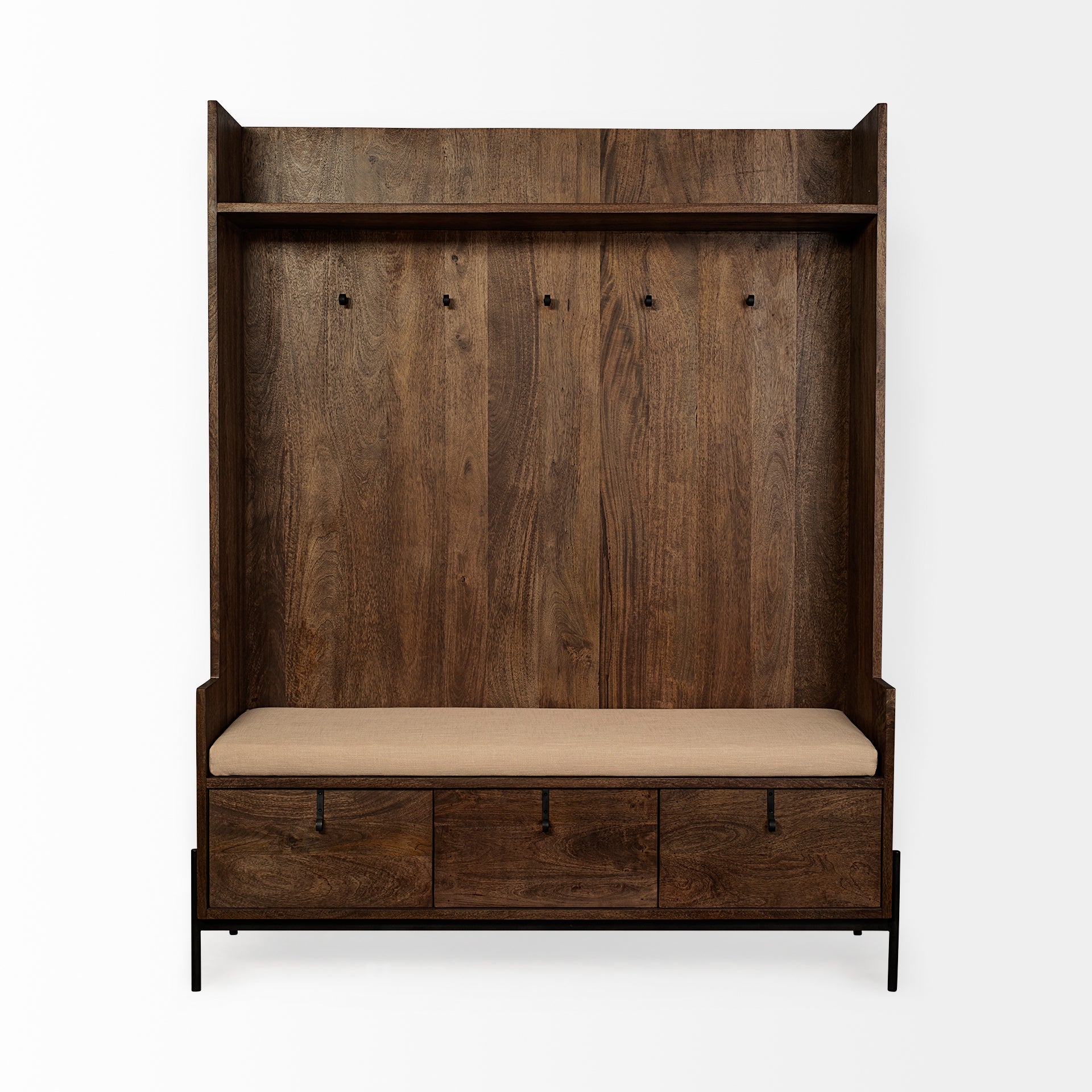 Mercana Glenn 55.5" x 16.5" x 70" Solid Wood Hall Tree