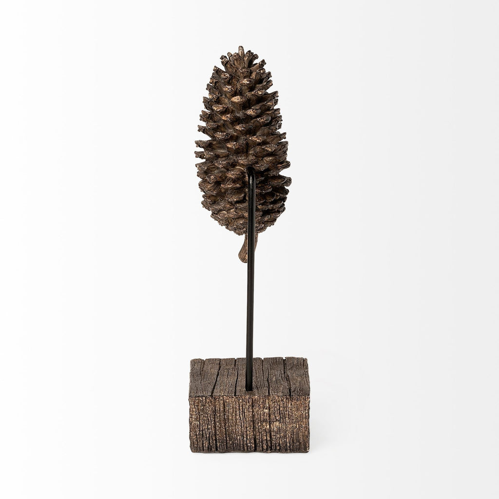 Mercana Pinterra 3.9" x 3.9" x 11" Solid Wood Decorative Object