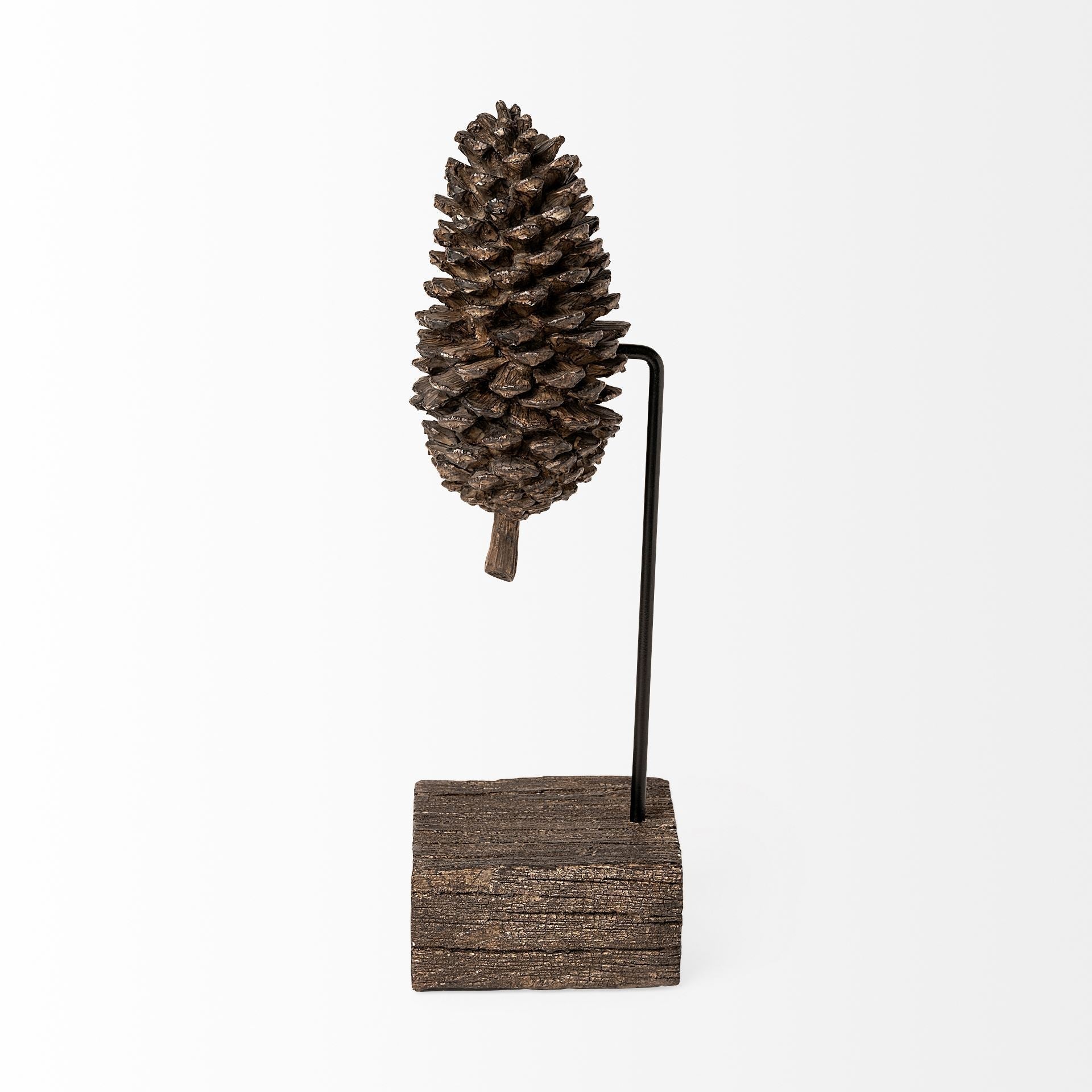 Mercana Pinterra 3.9" x 3.9" x 11" Solid Wood Decorative Object
