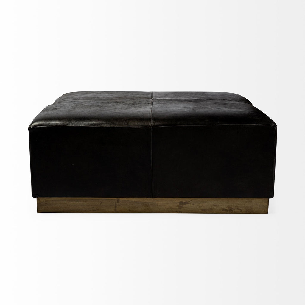 Mercana Minara 36" x 36" x 16" Leather Ottoman