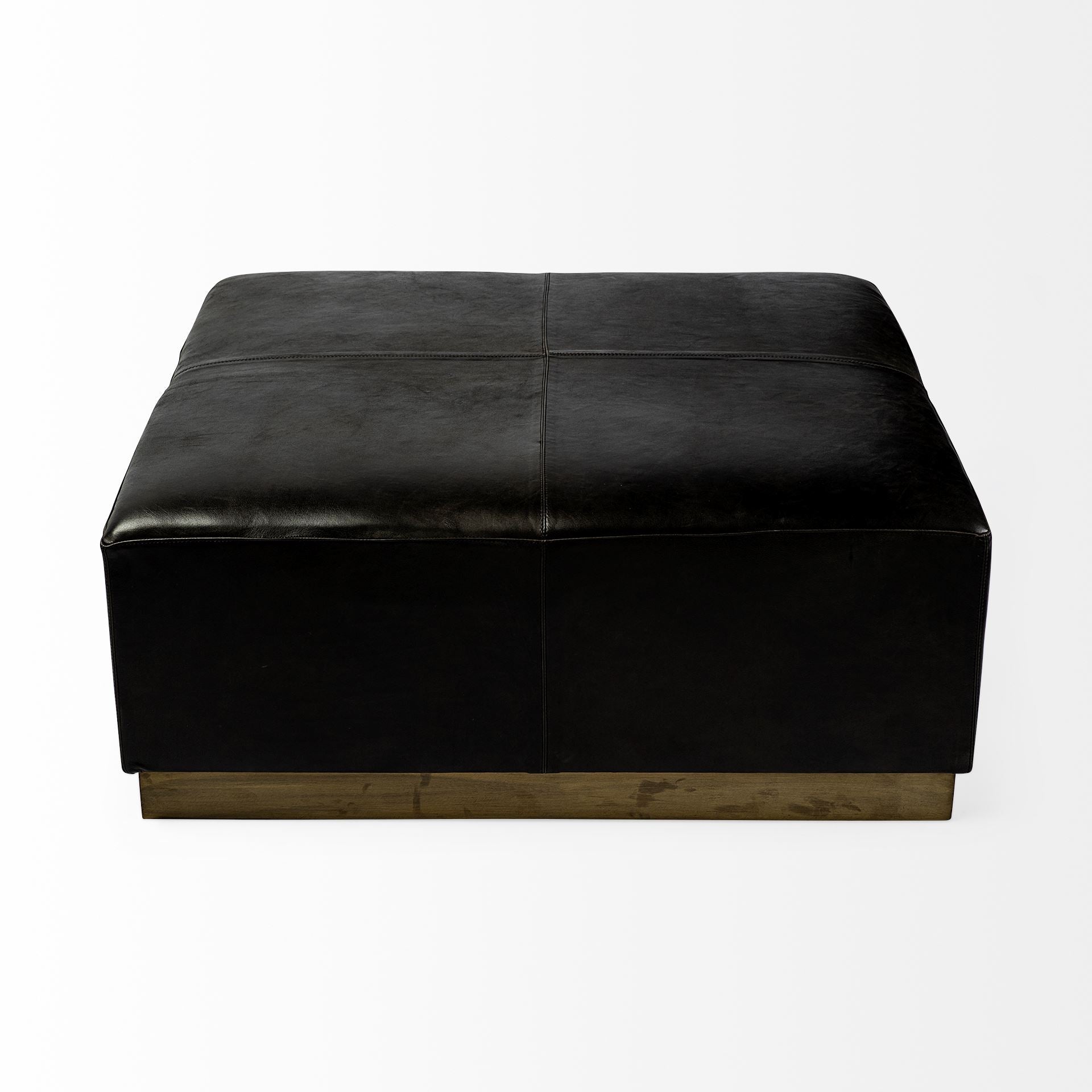 Mercana Minara 36" x 36" x 16" Leather Ottoman