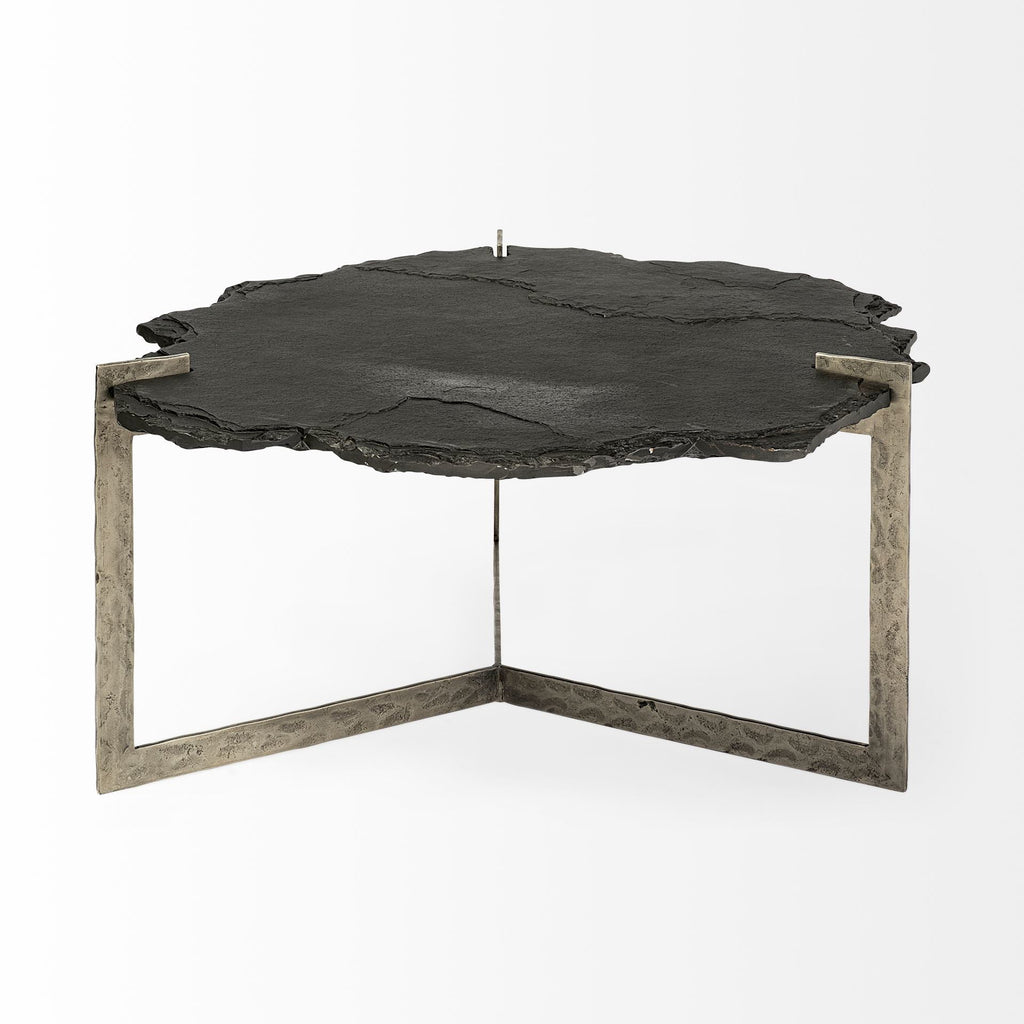 Mercana Shale 37" x 37" x 17.5" Stone Coffee Table