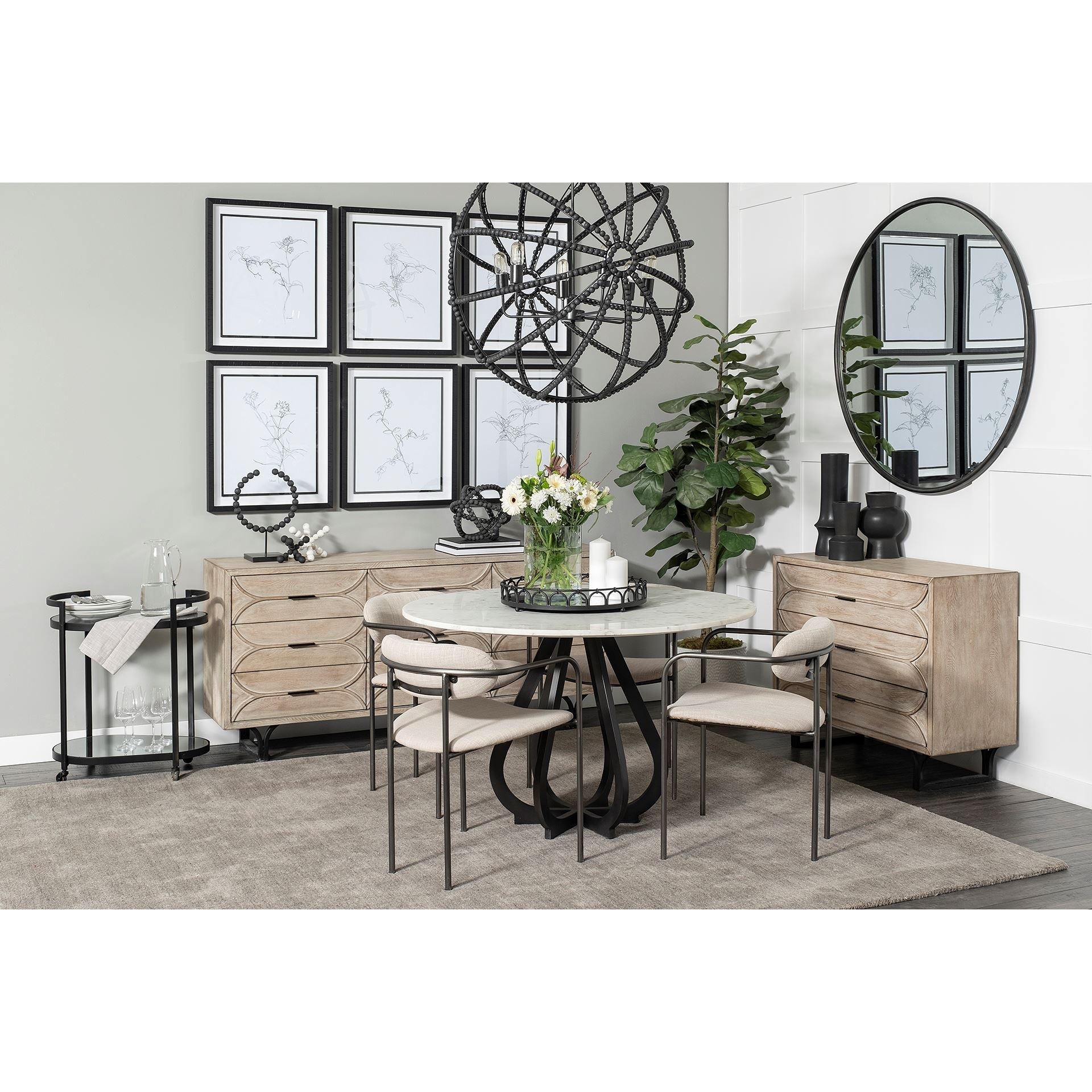 Mercana Giselle 40" x 15.9" x 31.9" Iron Accent Cabinet
