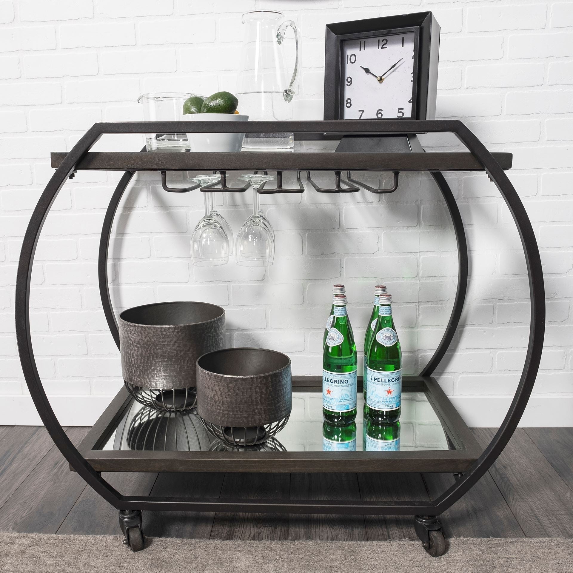 Mercana Chriselle 38" x 18.5" x 32.5" Bar Cart