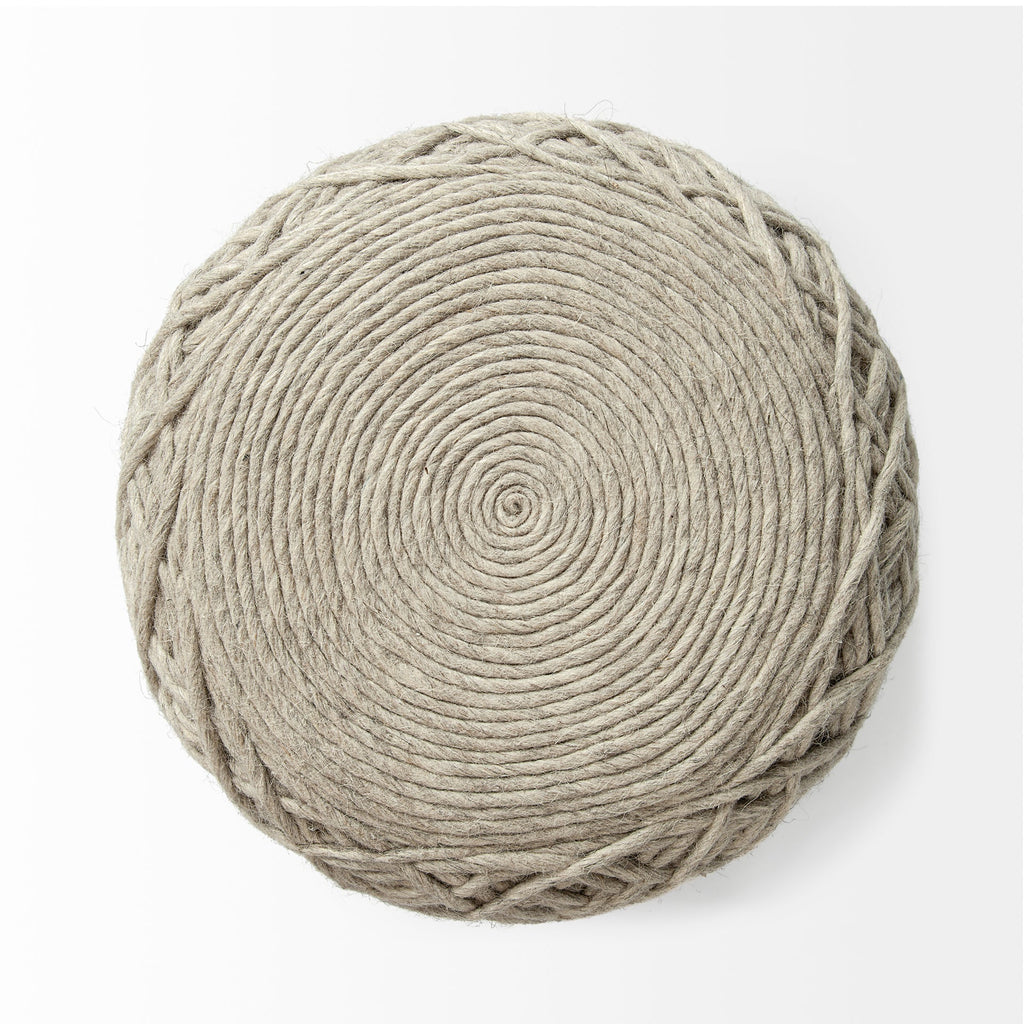 Mercana Allium 15.8" x 15.8" x 17.8" Wool Pouf