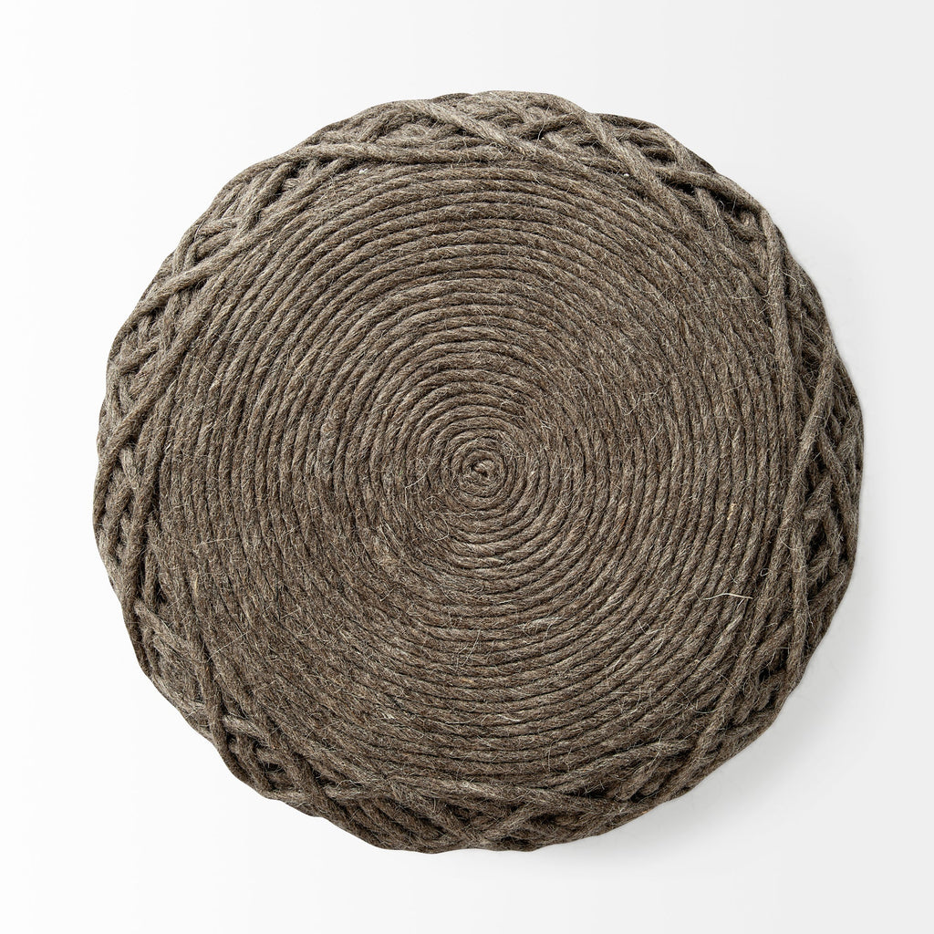 Mercana Allium 15.8" x 15.8" x 17.8" Wool Pouf