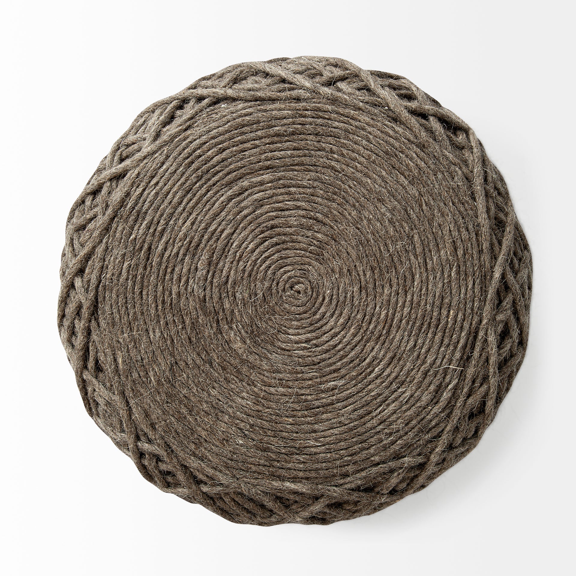 Mercana Allium 15.8" x 15.8" x 17.8" Wool Pouf