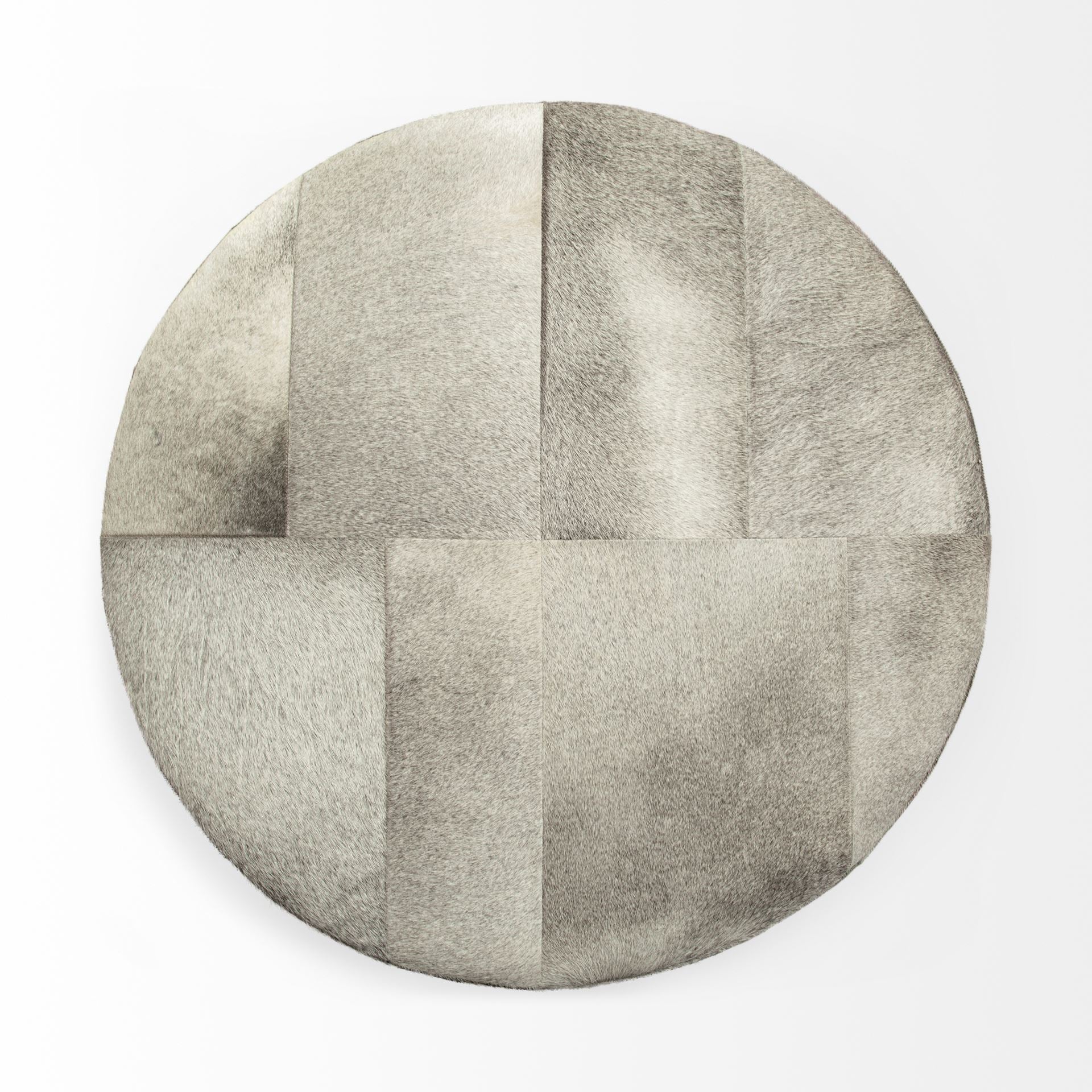 Mercana Zahavi 36" x 36" x 16" Leather,Metal Ottoman